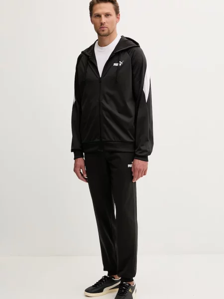 Obleka ukrojena obleka Puma s kapuco črna