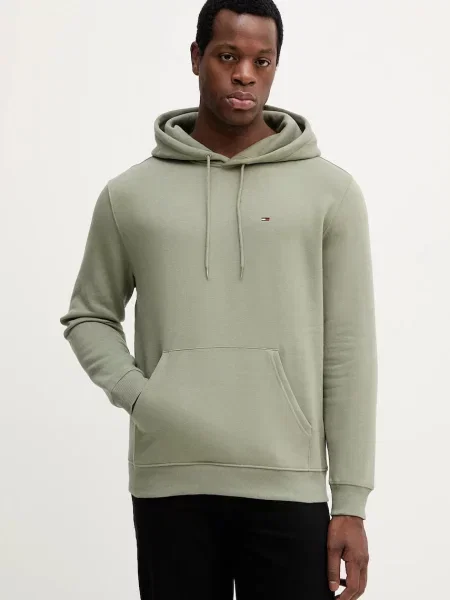 Суичър с качулка Tommy Jeans с качулка бежово