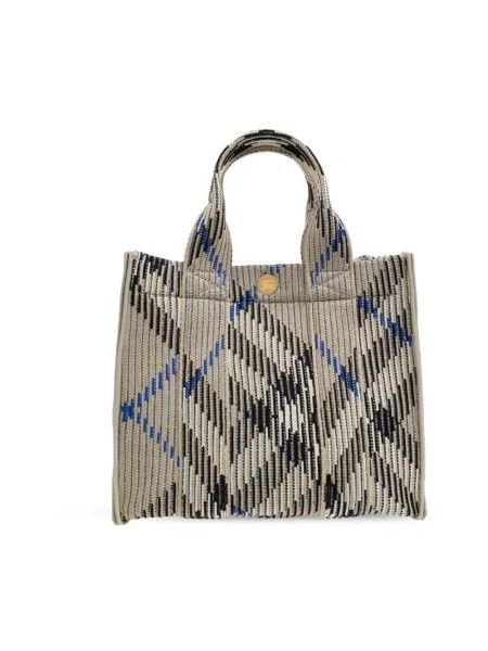 Dzianinowa torebka Burberry w kratę