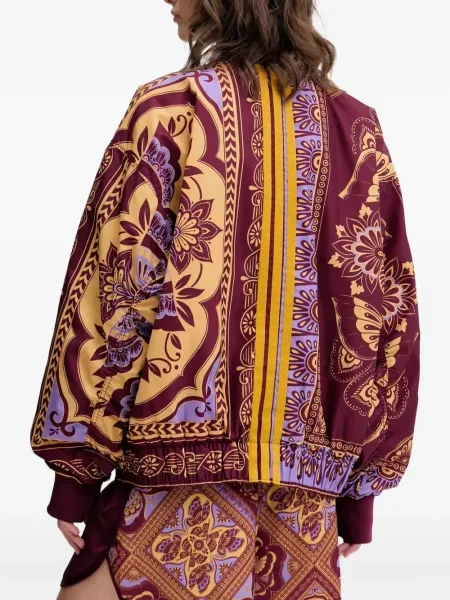 Geacă bomber Adidas cu dungi alb