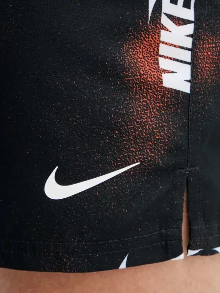 Slip de baie Nike cu cordon cu imagine tricotate albastru