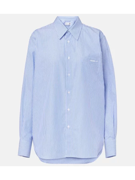Pruhovaná košeľa Hunza G popelín modrá