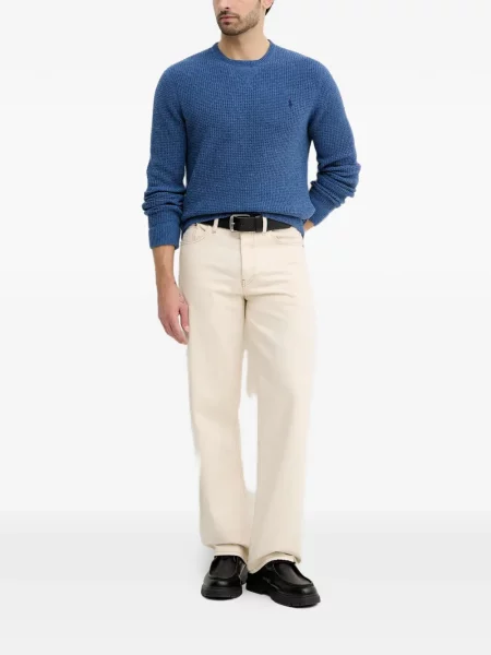 Curea Polo Ralph Lauren cu broderie din fleece cu șireturi albastru