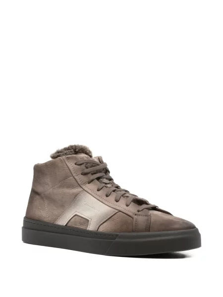 Sneakerși Santoni din piele maro