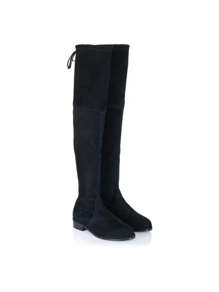 Muszkieterki Stuart Weitzman skórzane czarne