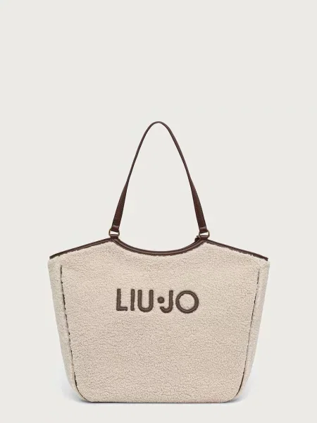Geantă shopper Liu Jo din piele de oaie bej