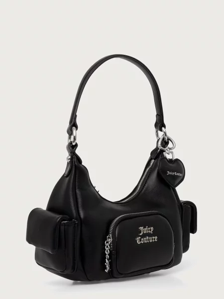 Juicy Couture τσάντα hobo γυναικεία από απομίμηση δέρματος ASHLEY μαύρο