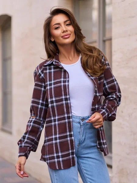 Сорочка ISSA Plus коричневий