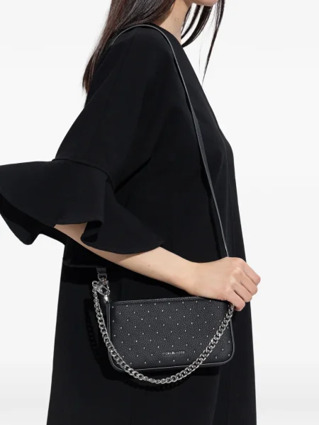 Espadrile Michael Michael Kors din piele cu tepi cu motiv cu inimi negru