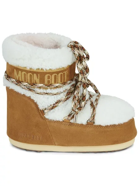 Semišové snehule Moon Boot MB ICON LOW SHEARLING hnedá