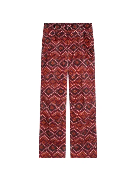 Pantaloni Dries Van Noten de catifea cord cu imagine roșu