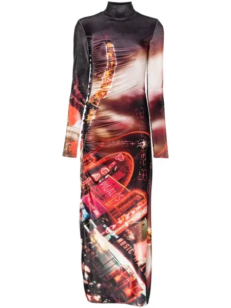 Rochie maxi Jean Paul Gaultier de catifea negru