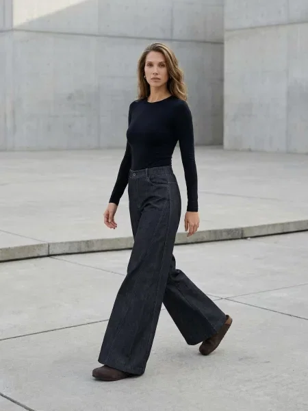 Широкі джинси Seventeen чорний