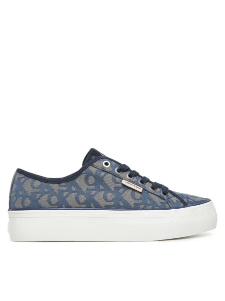 Calvin Klein Jeans sportcipő VULC FLATF JACQUARD AOP sötétkék bézs