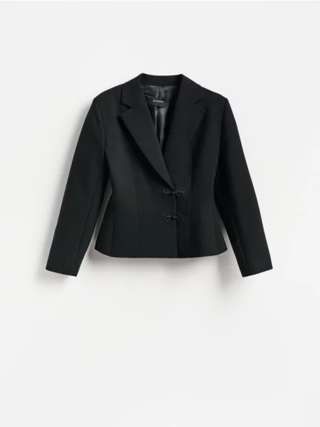 Reserved Sacou cu închidere tip mandarin negru