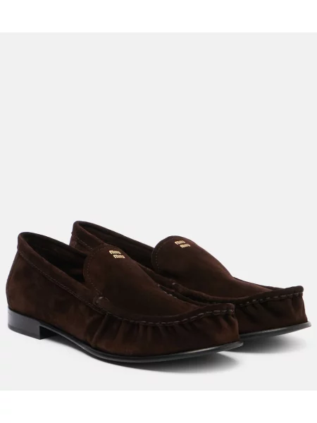 Loaferke Miu Miu iz semiša rjava
