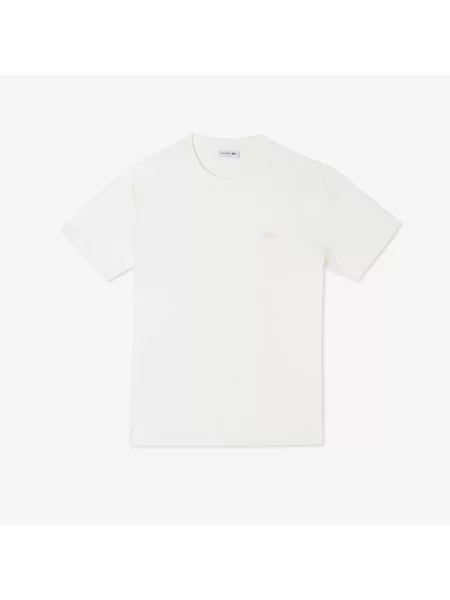 Lacoste T-Shirt Z Okrągłym Dekoltem Regular Fit biały