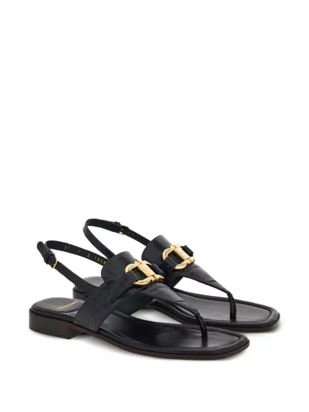 Sandale Ferragamo din piele cu cataramă negru