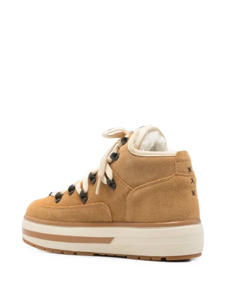 Sneakerși Brixia din piele de căprioară cu platformă maro