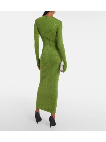 Rochie maxi Alex Perry din jerseu de cristal de costum verde