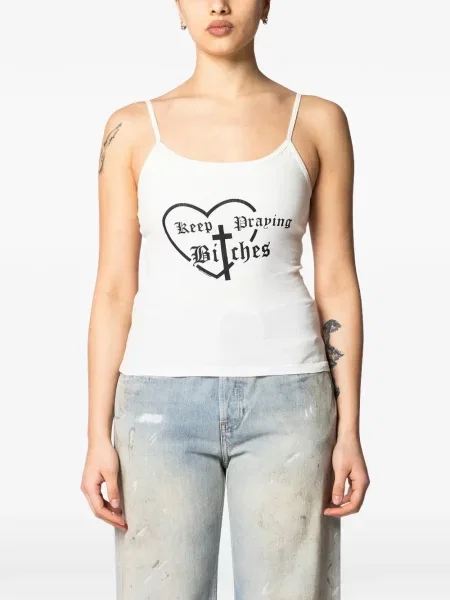 Top Willy Chavarria z nadrukiem biały