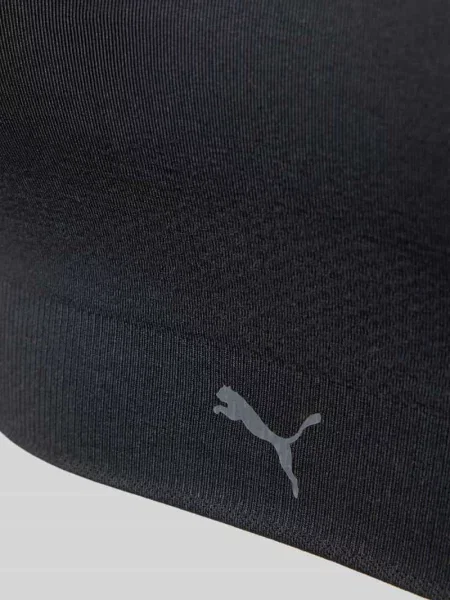 Biustonosz o trójkątnym kształcie z logo i skrzyżowanymi ramiączkami Puma czarny