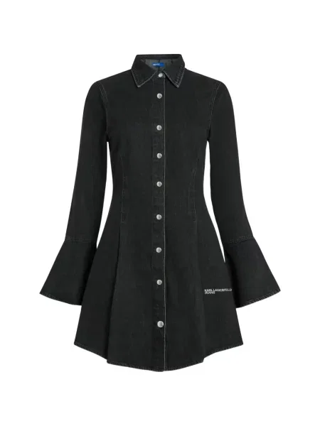 Rochie din denim Karl Lagerfeld Jeans negru