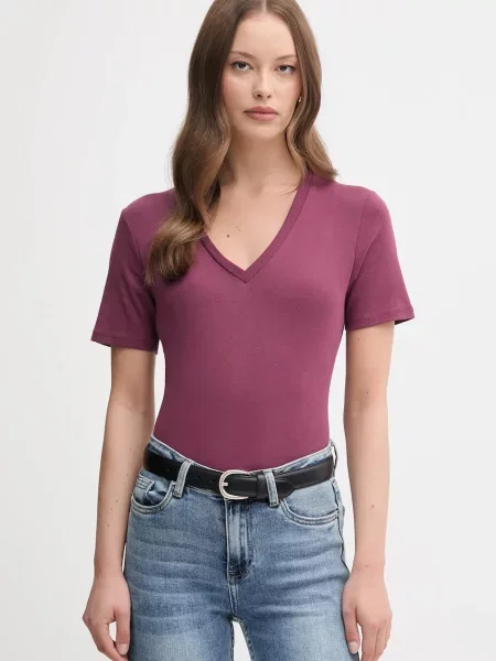 Тениска United Colors of Benetton дамска розово виолетово