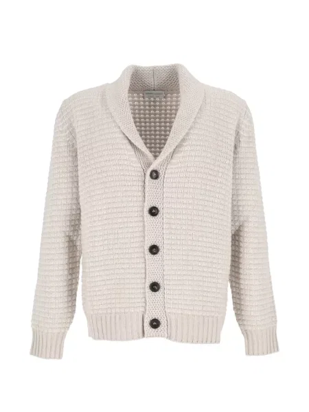 Gulerat cardigan Settefili Cashmere din cașmir gri