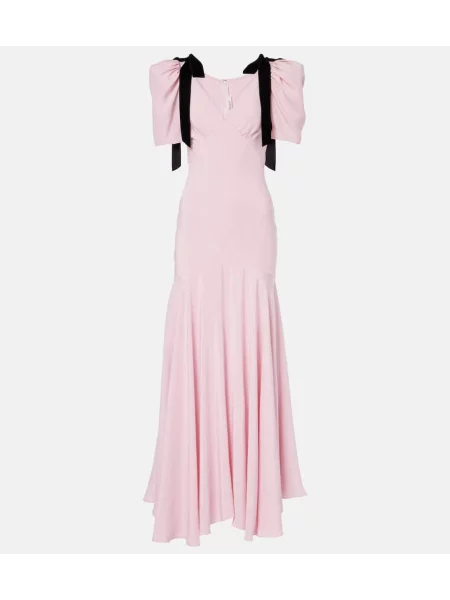 Jedwabna sukienka Rodarte z kokardką różowa