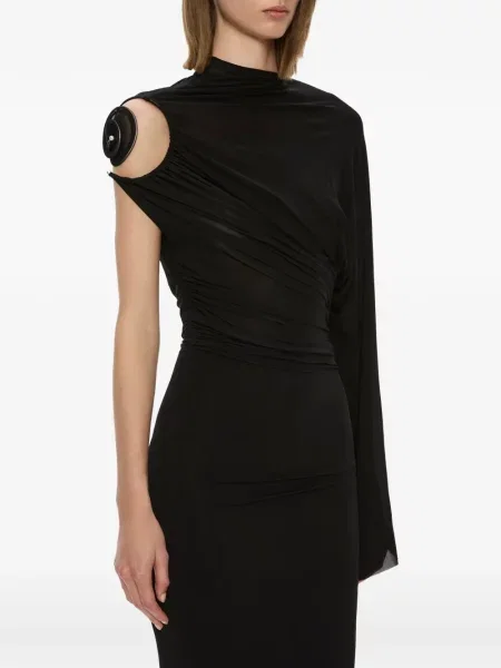 Decora rochie maxi Christopher Esber drapată negru