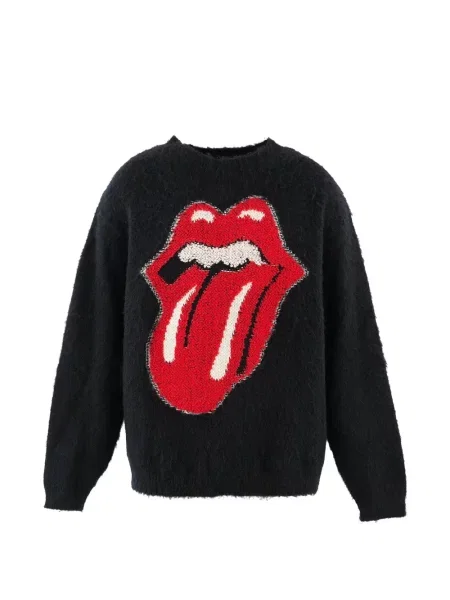Pulover Saint Mxxxxxx cu decolteu rotund cu strasuri negru