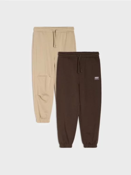 Sinsay Oversize jogger tepláky 2 pack hnědá