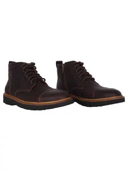 Botki Clarks skórzane brązowe
