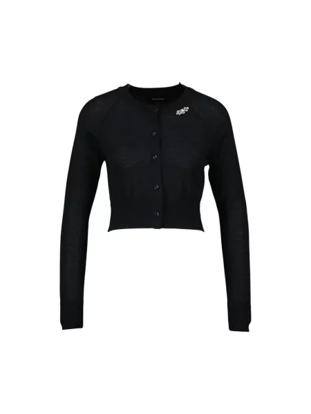 Krótki kardigan Simone Rocha wełniany czarny