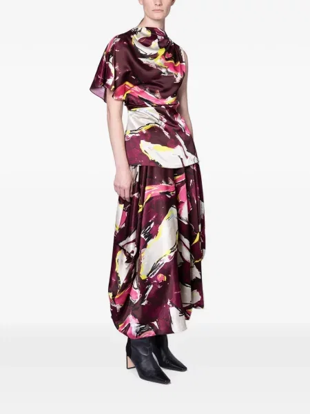 Top Roksanda asimetric drapat violet