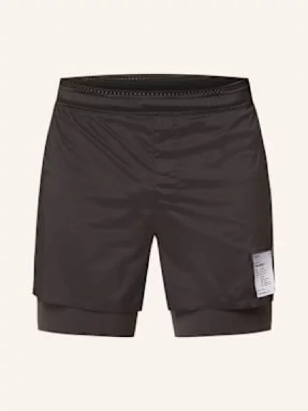 Satisfy Szorty Do Biegania 2 W 1 Techsilk™ 8" schwarz czarne