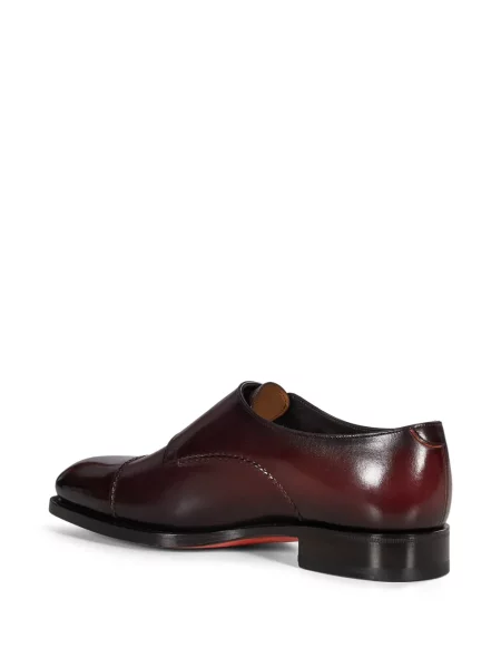 Pantofi monk Santoni cu bretele roșu
