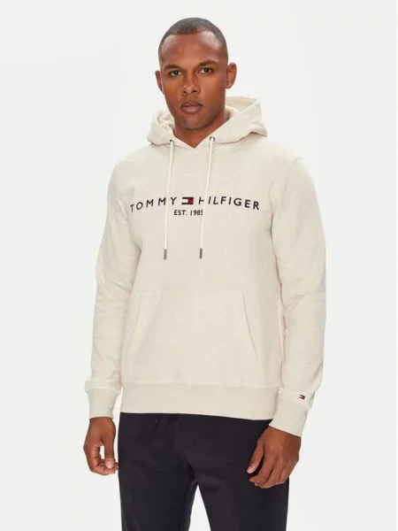 Majica Tommy Hilfiger s kapuljačom bež