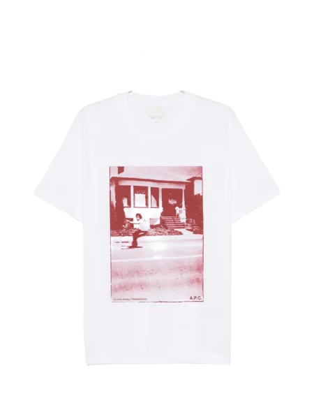 Grafic tricou A.p.c. cu imagine alb