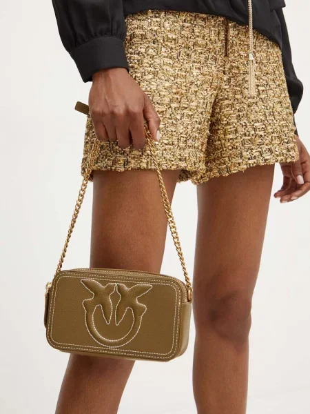 Usnjena torbica Pinko zelena