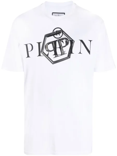 Tricou Philipp Plein cu imagine alb