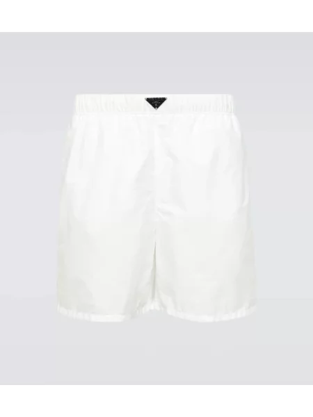 Plavalne hlačke Prada z avtogramom bela