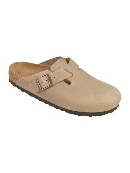 Klapki Birkenstock skórzane brązowe