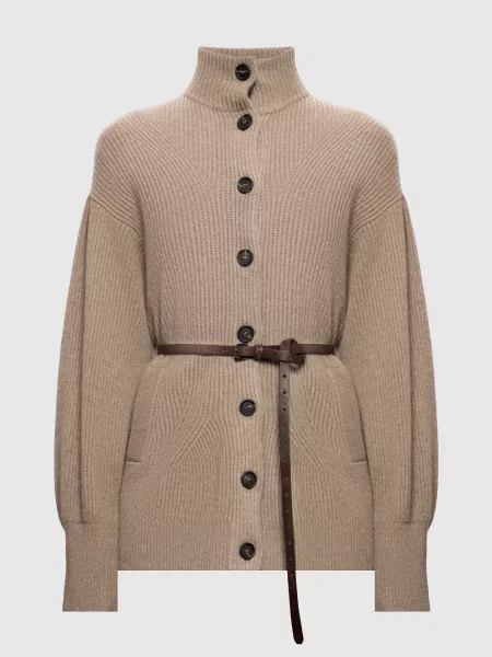 Кардиган з поясом Brunello Cucinelli коричневий