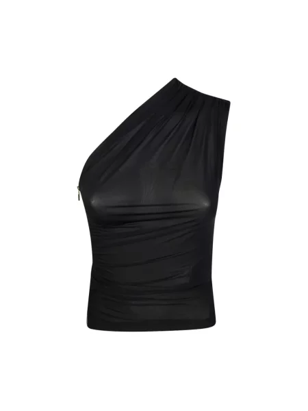 Top Elisabetta Franchi z dżerseju czarny