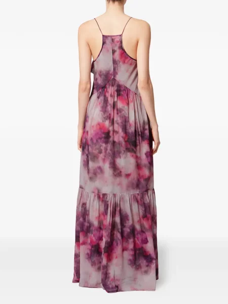 Rochie maxi Marant Etoile cu volane de costum violet