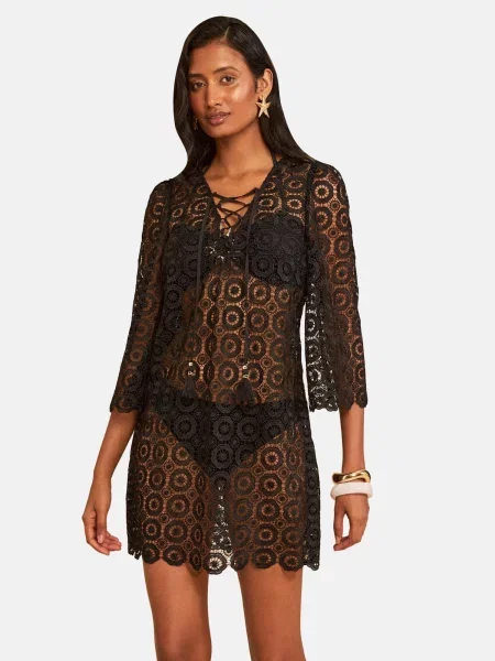 Love & roses Rochie de plaja negru