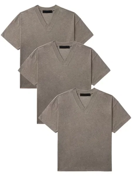 Tricou Fear Of God Essentials cu decolteu în V gri