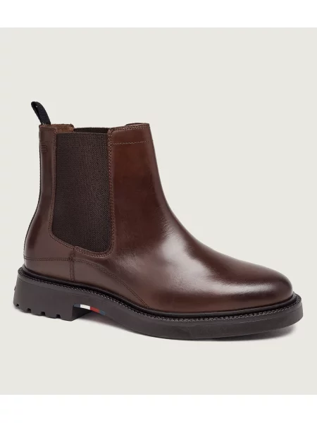 Tommy Hilfiger De piele ghete chelsea Chelsea maro